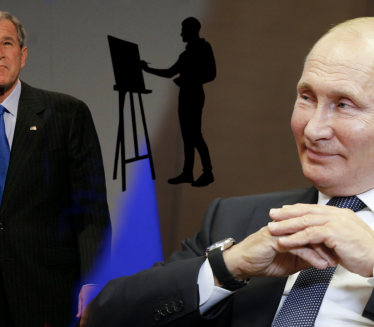 LIČI? Buš postao slikar - uradio Putinov portret (FOTO)