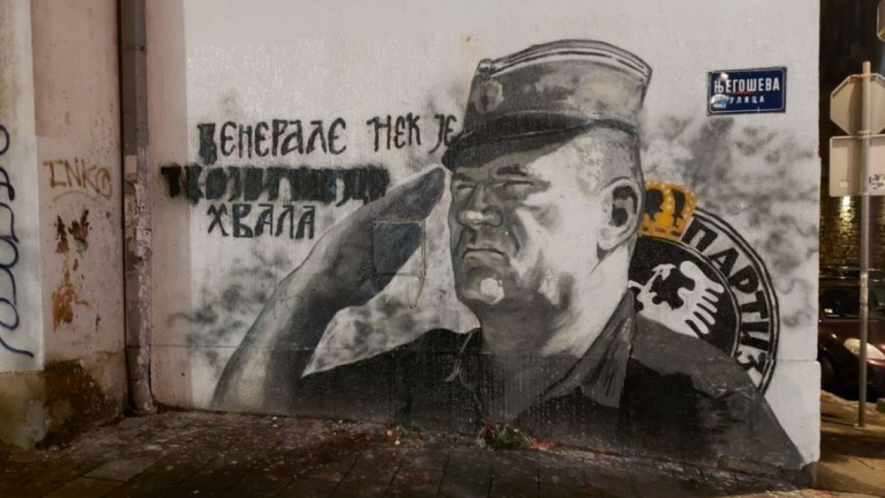 "ANTIFAŠISTI" ponovo prefarbali mural posvećen Ratku Mladiću