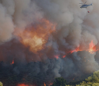 ДИМ ПРЕКРИО НЕБО: Велики пожар на грчком полуострву (ВИДЕО)