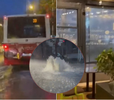 POTOP U BEOGRADU Na ulicama "gejziri", voda ulazi i u kafiće