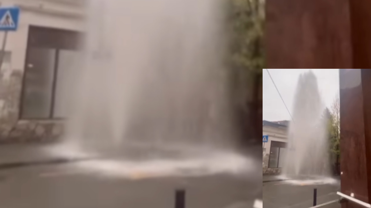 "GEJZIR" NA VRAČARU: Voda šiklja na sve strane (VIDEO)