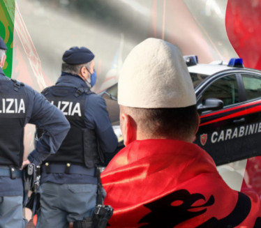 ALBANCI PRAVILI HAOS U ITALIJI: Kačili svoje zastave na trgu