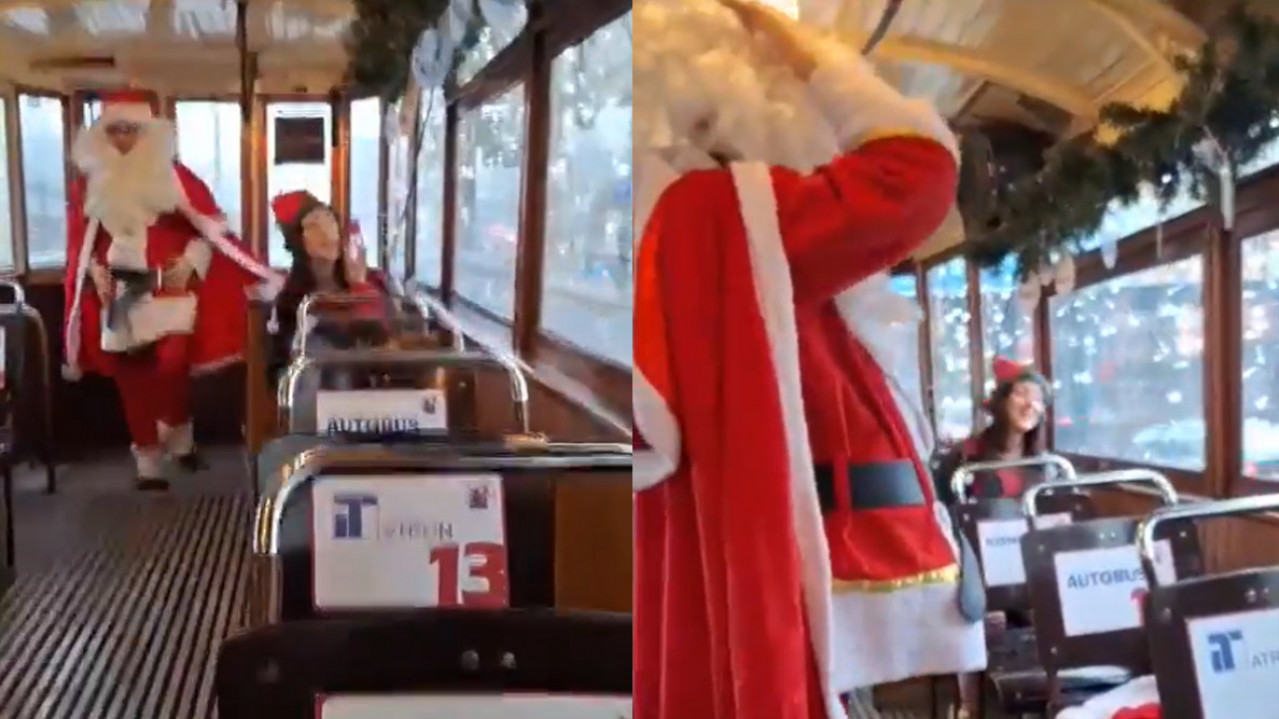 СКАНДАЛ У ЗАГРЕБУ Деда Мраз у трамвају пева "За дом спремни"