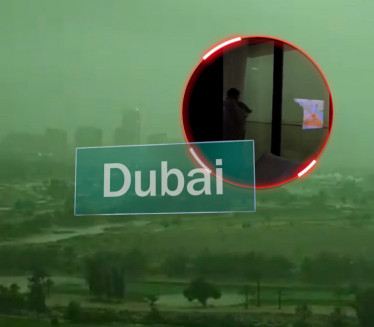 ZELENO NEBO U DUBAIJU: Fenomen koji se retko viđa (VIDEO)