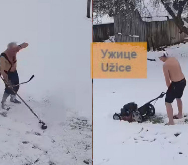 U Užicu pao sneg, a ludnica je - tek onda počela (VIDEO)